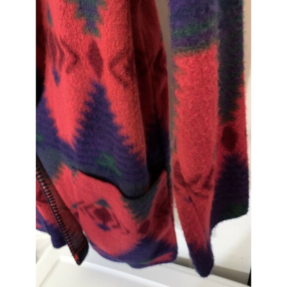 VTG Jeans Wear Nativ Aztec Women's Blazer Jacket Sz‎ M Red Multicolored - Picture 5 of 8